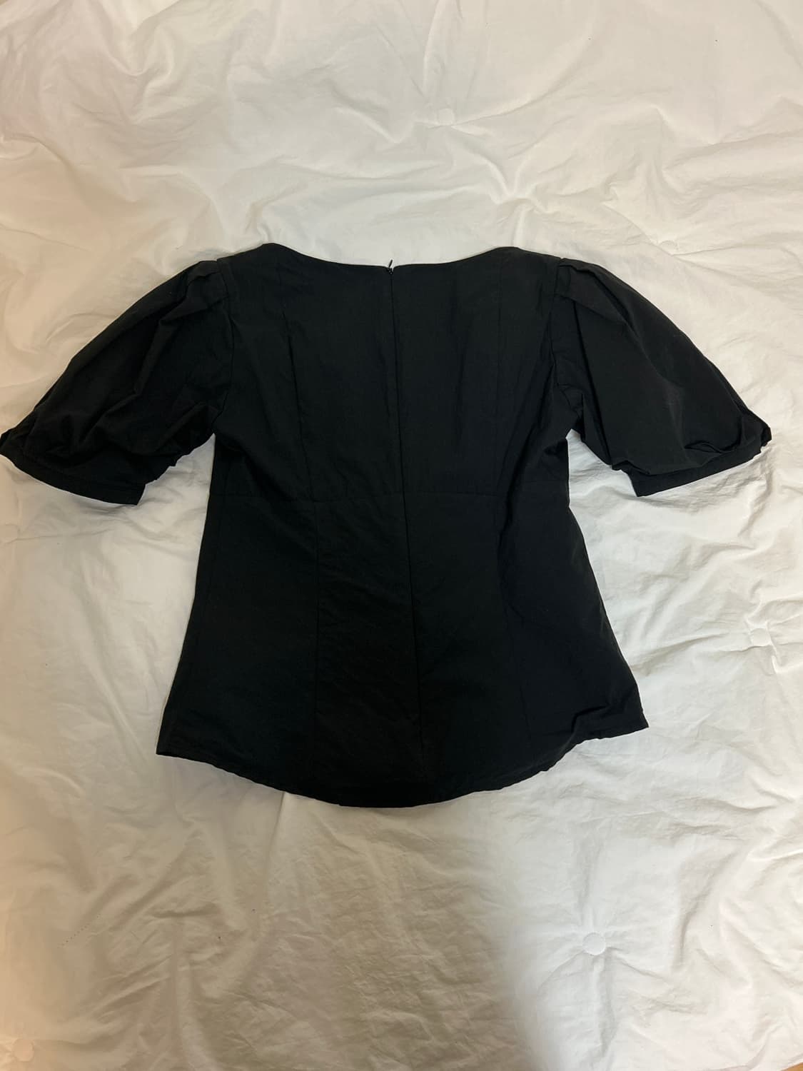 그로브 스퀘어넥 블라우스 블랙 상품이미지2