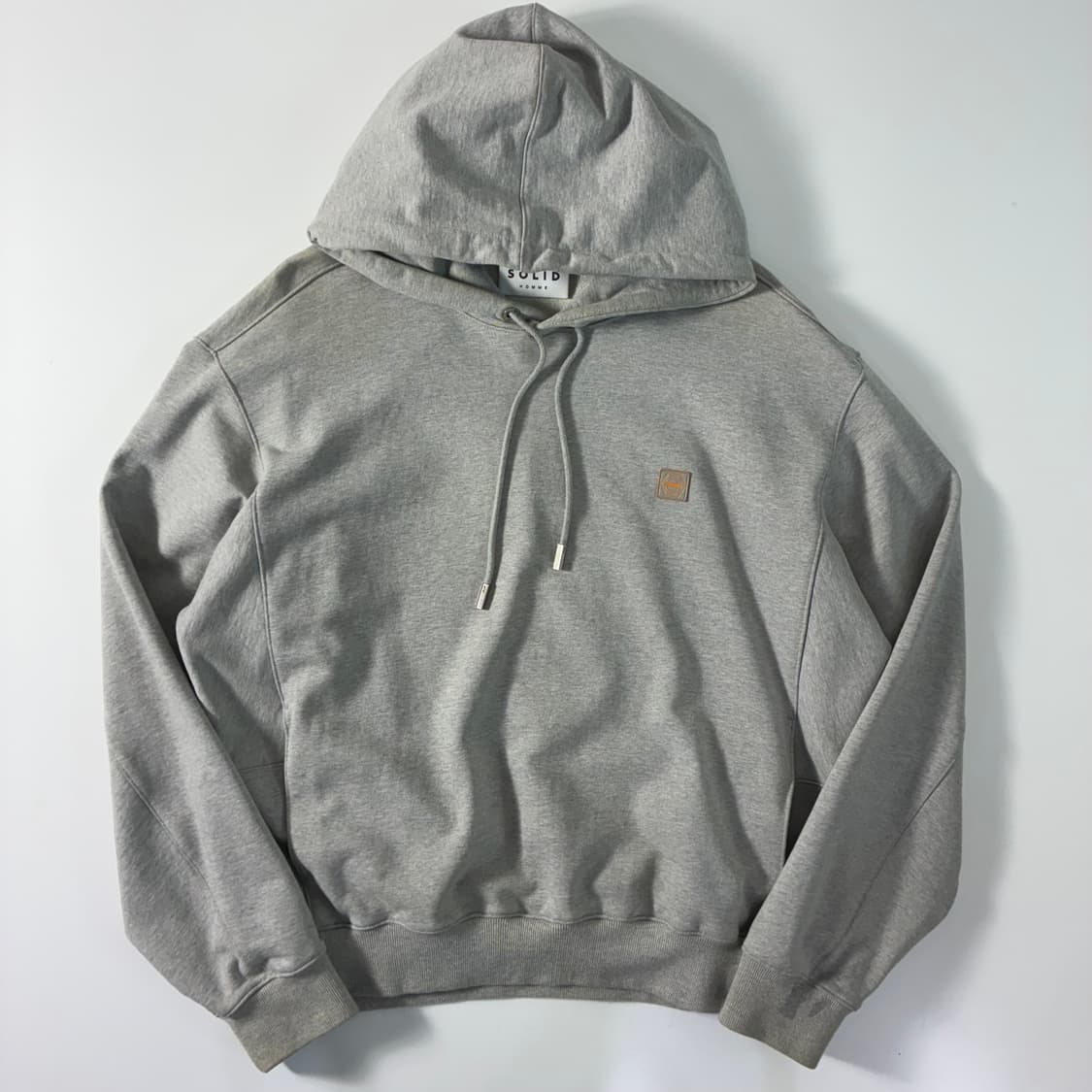 Solid  솔리드 옴므 그레이 백로고 후드티   상품이미지3