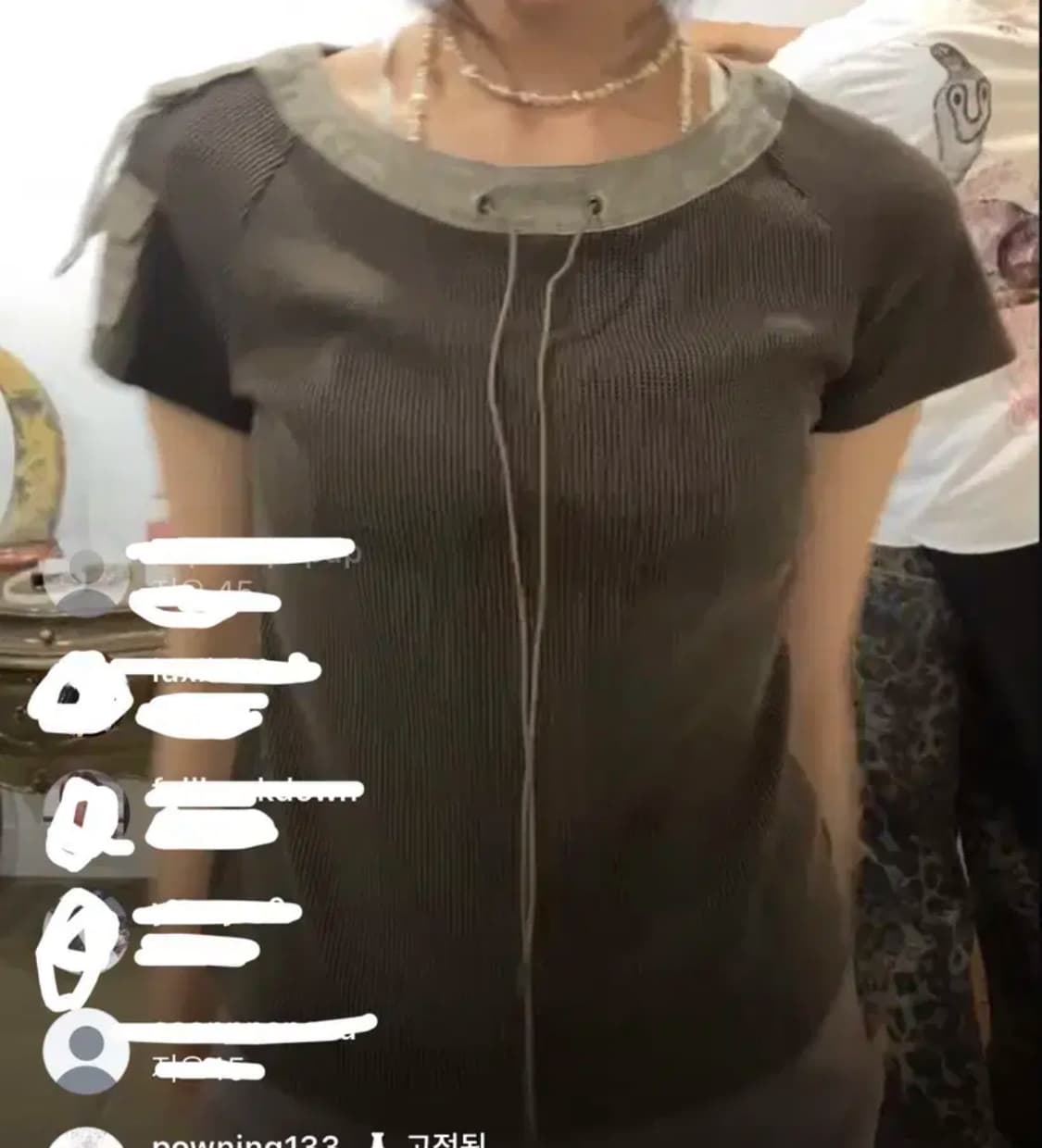 파우닝 빈티지 아카이브 카키 반팔 상품이미지1