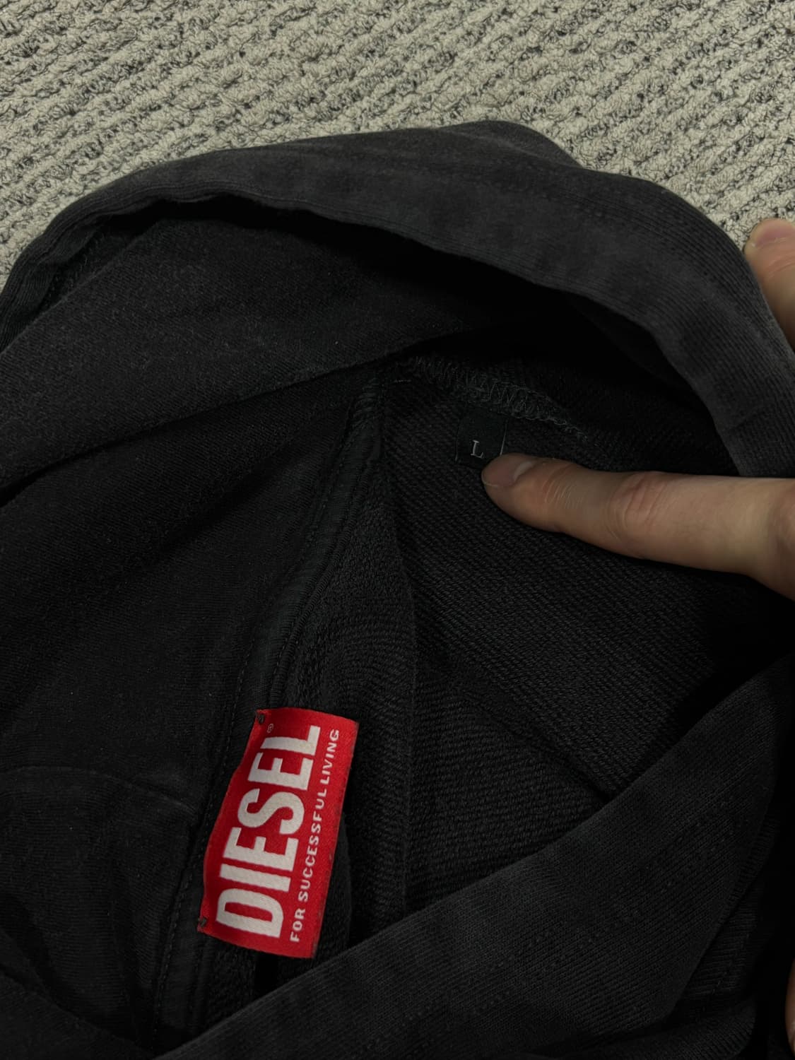 디젤 후드티 블랙 L 상품이미지5