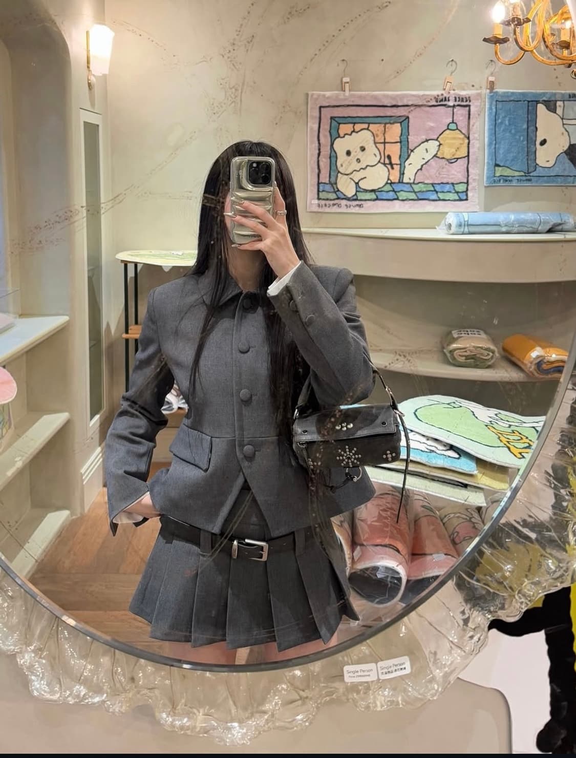 카키포인트 셋업 자켓 +치마 상품이미지1