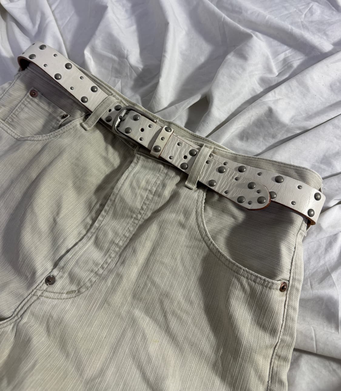 빈티지 볼 스터드 레더 벨트 펑크 상품이미지1