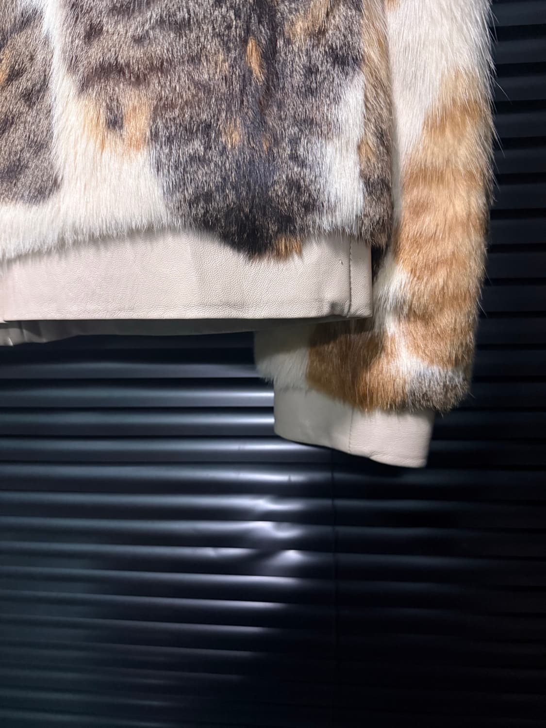 FASHCRE 이태리 토끼 털 밍크 가죽 레더 퍼 송치 고스 펑크 웨스턴 상품이미지7