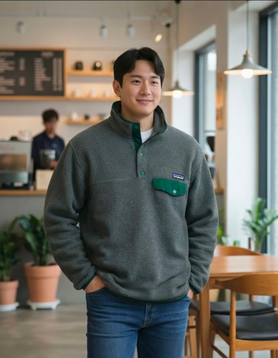 파타고니아 신칠라 스냅티 풀오버 스웨터 니켈 헌터그린 XL 상품이미지1