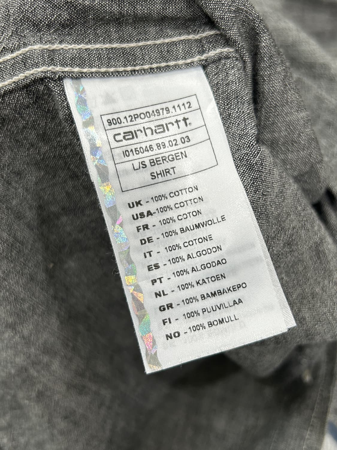 칼하트 블랙 데님 배색 셔츠 남성 M 상품이미지6
