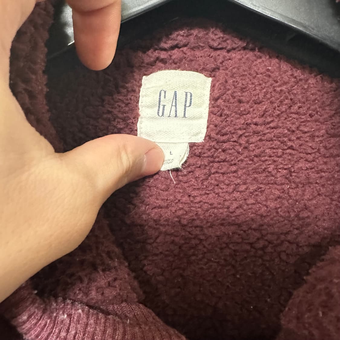 (L) 갭 GAP 기모 후드집업 버건디 상품이미지2