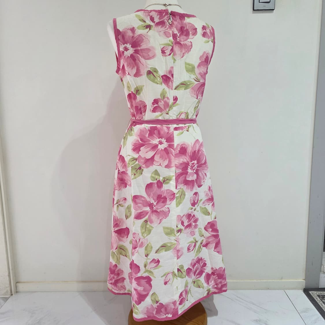 빈티지)핑크 레이스 플로럴 히메카지갸루 로리타 리즈깔 민소매봄원피스 상품이미지2