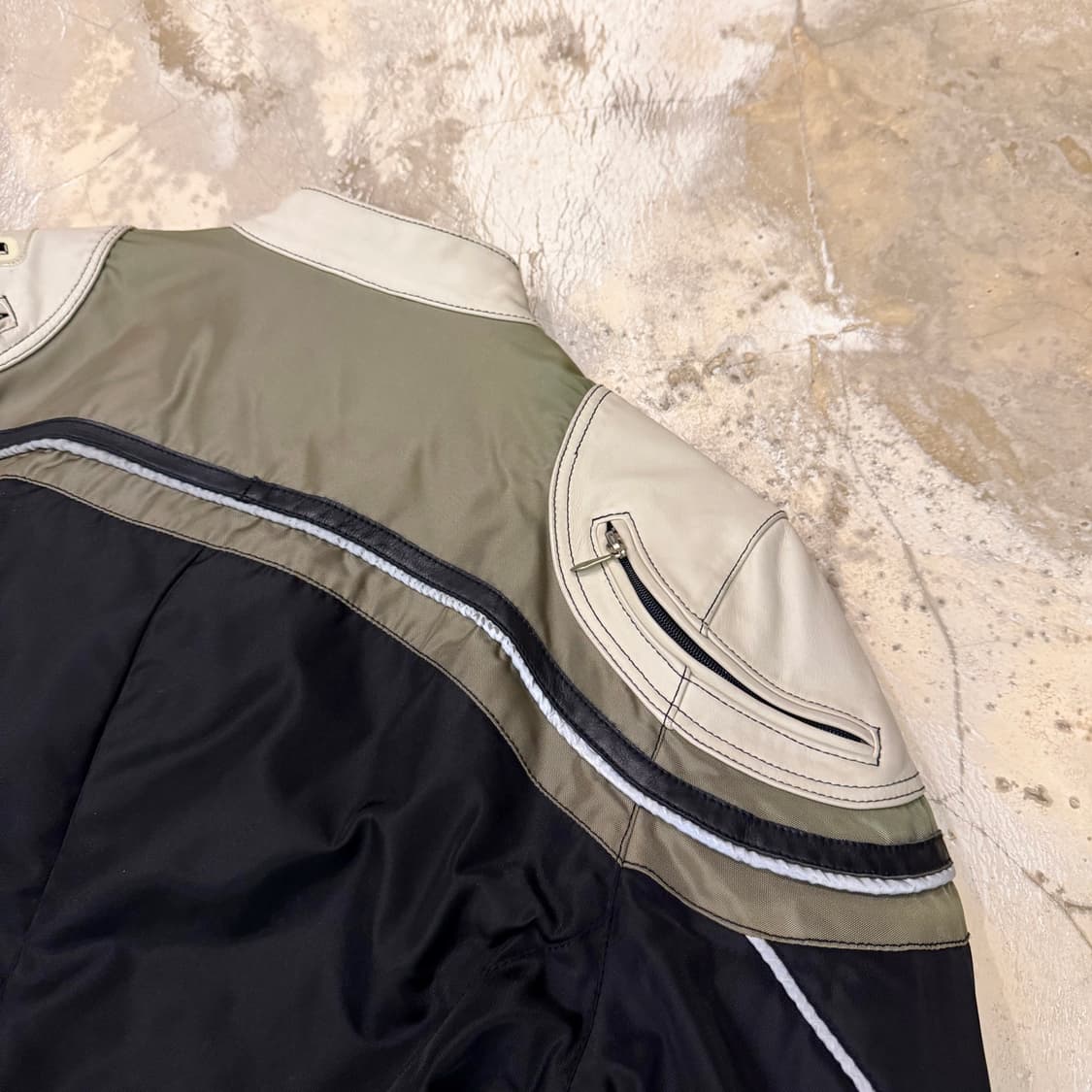 디젤 90's 모터사이클 라이더 자켓 블랙/카키 상품이미지8