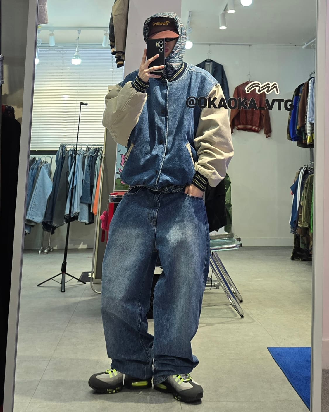 90's gear 데님 바시티 자켓 상품이미지3