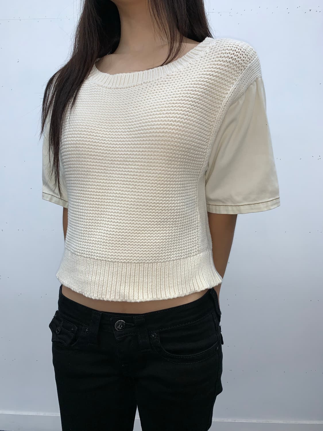 디젤 믹스 크롭 반팔 상품이미지1