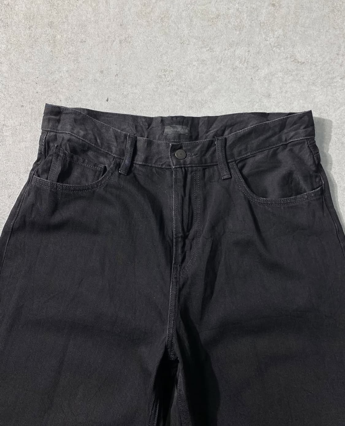 유니클로 블랙 와이드 데님 팬츠 32 상품이미지2