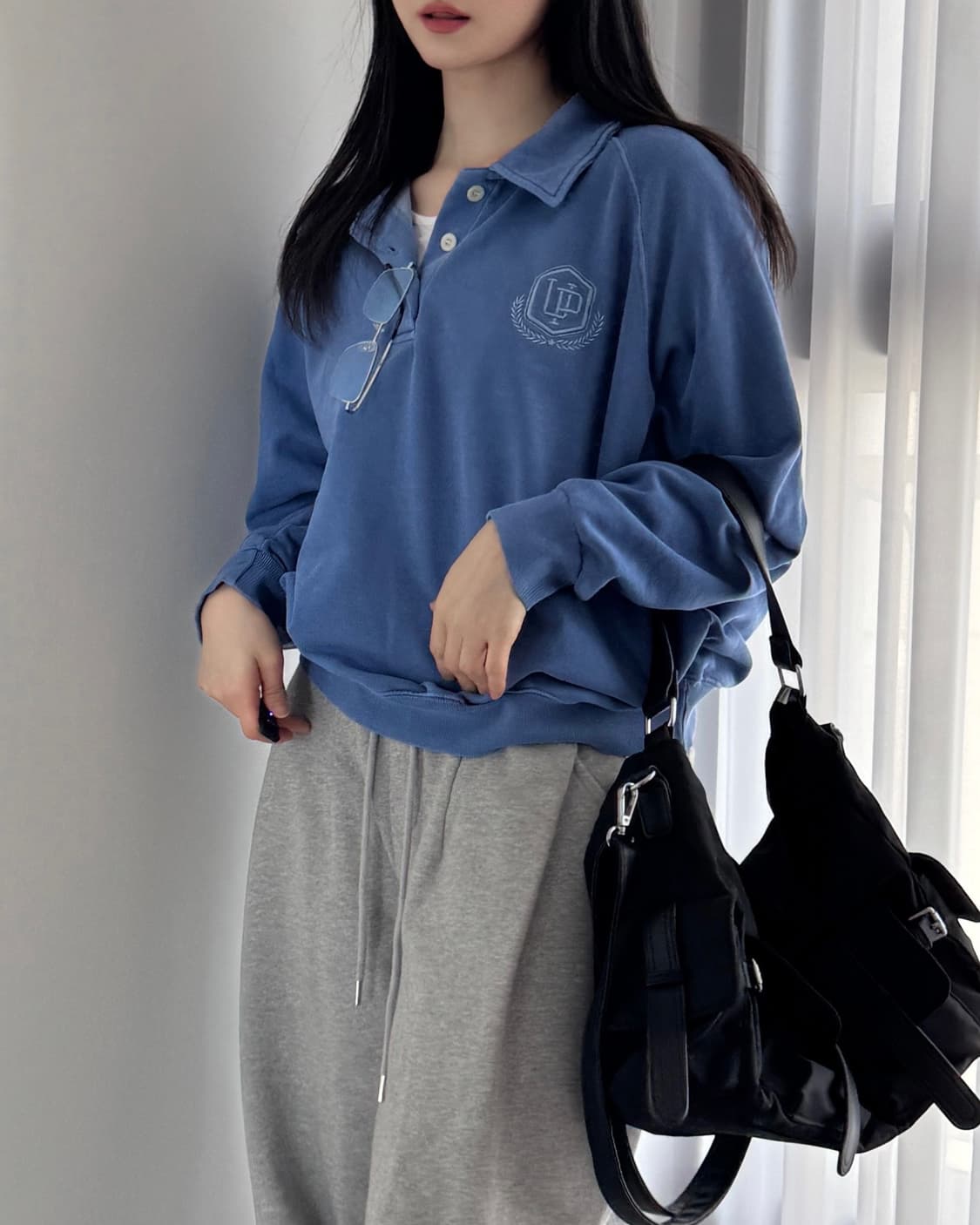 [언노운플라넷] 데일리 피그먼트 스웨트 카라맨투맨 카라셔츠 카라티 상품이미지3
