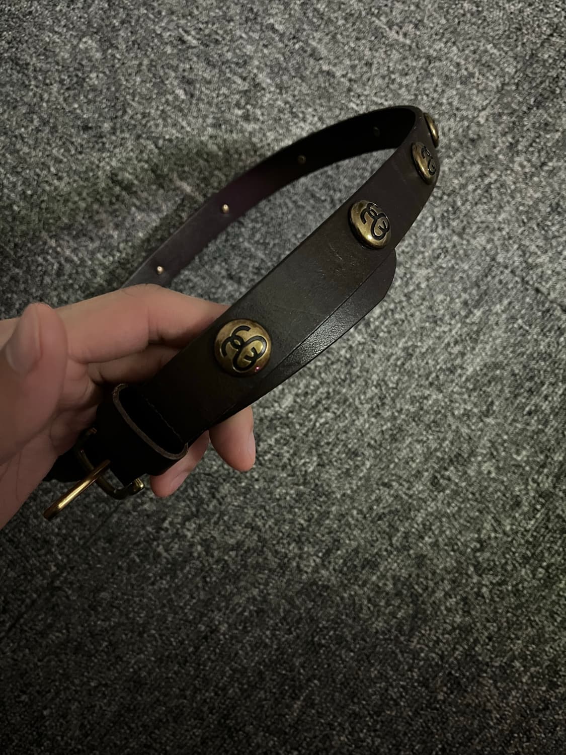 스투시 SS-LINK STUDDED 벨트 브라운 S/M사이즈 상품이미지1