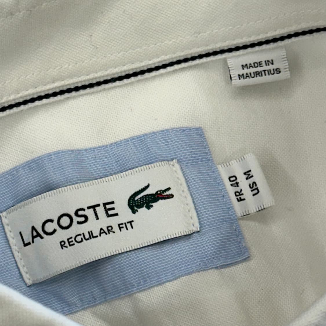 M 라코스테 레귤러핏 화이트 코튼 셔츠 상품이미지4