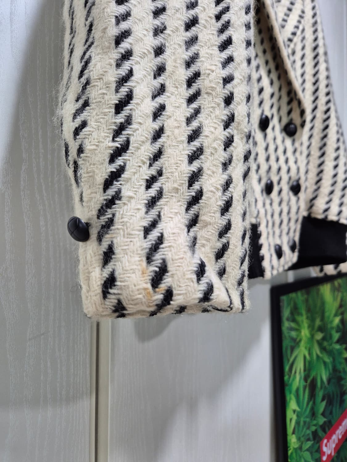 헤어리 스트라이프 폼버 자켓 상품이미지6