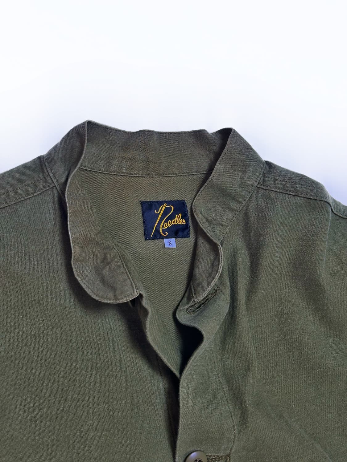 (l~xl) 니들스 NEEDLES 카키 셔츠자켓 S 넥리스셔츠 아우터  상품이미지5