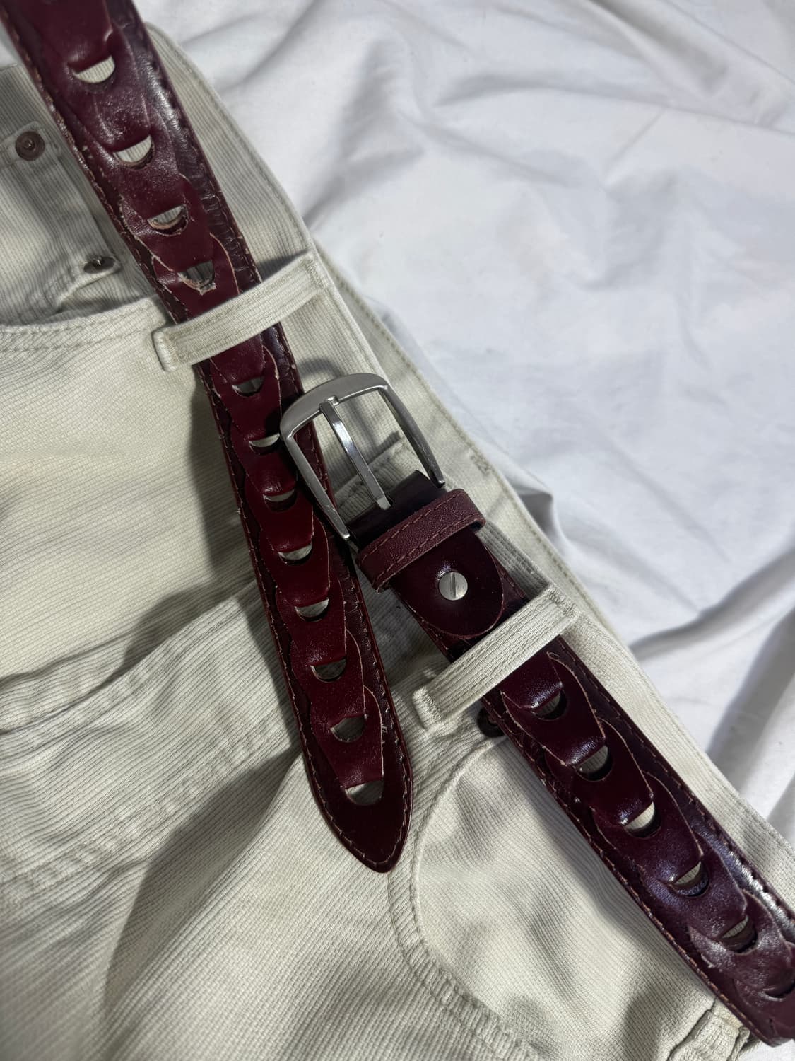 빈티지 위빙 레더 벨트 상품이미지3