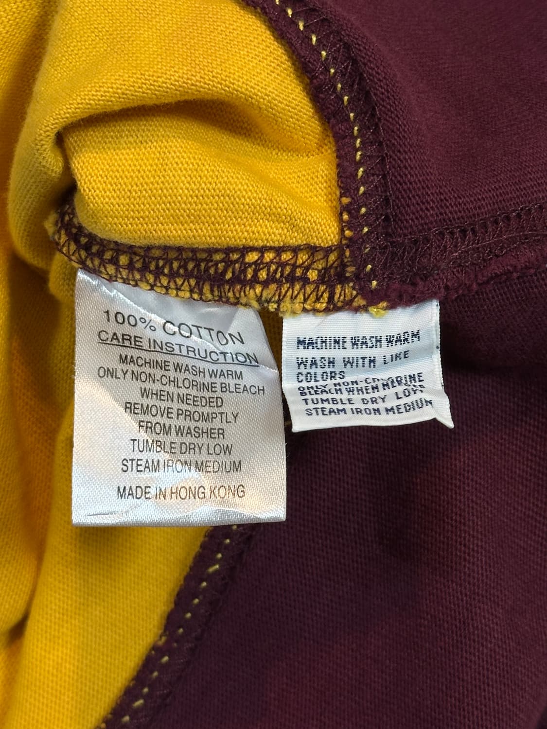 90's 폴로 랄프로렌 골드 빅포니 스트라이프 럭비티 버건디옐로우 상품이미지6