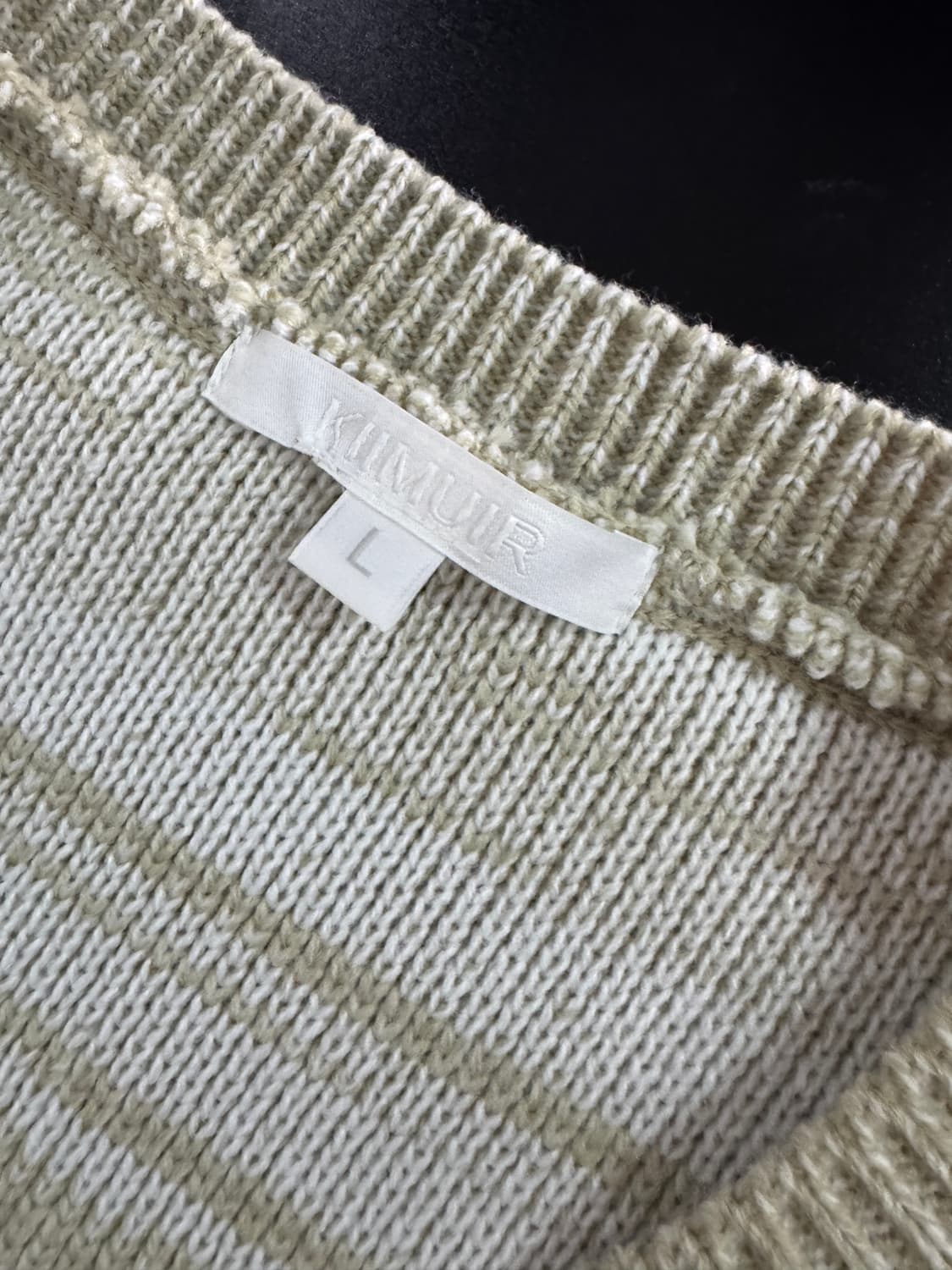 KIMUR 키뮤어 스트라이프 오버핏 니트 조끼 XL ~ 2XL 상품이미지3