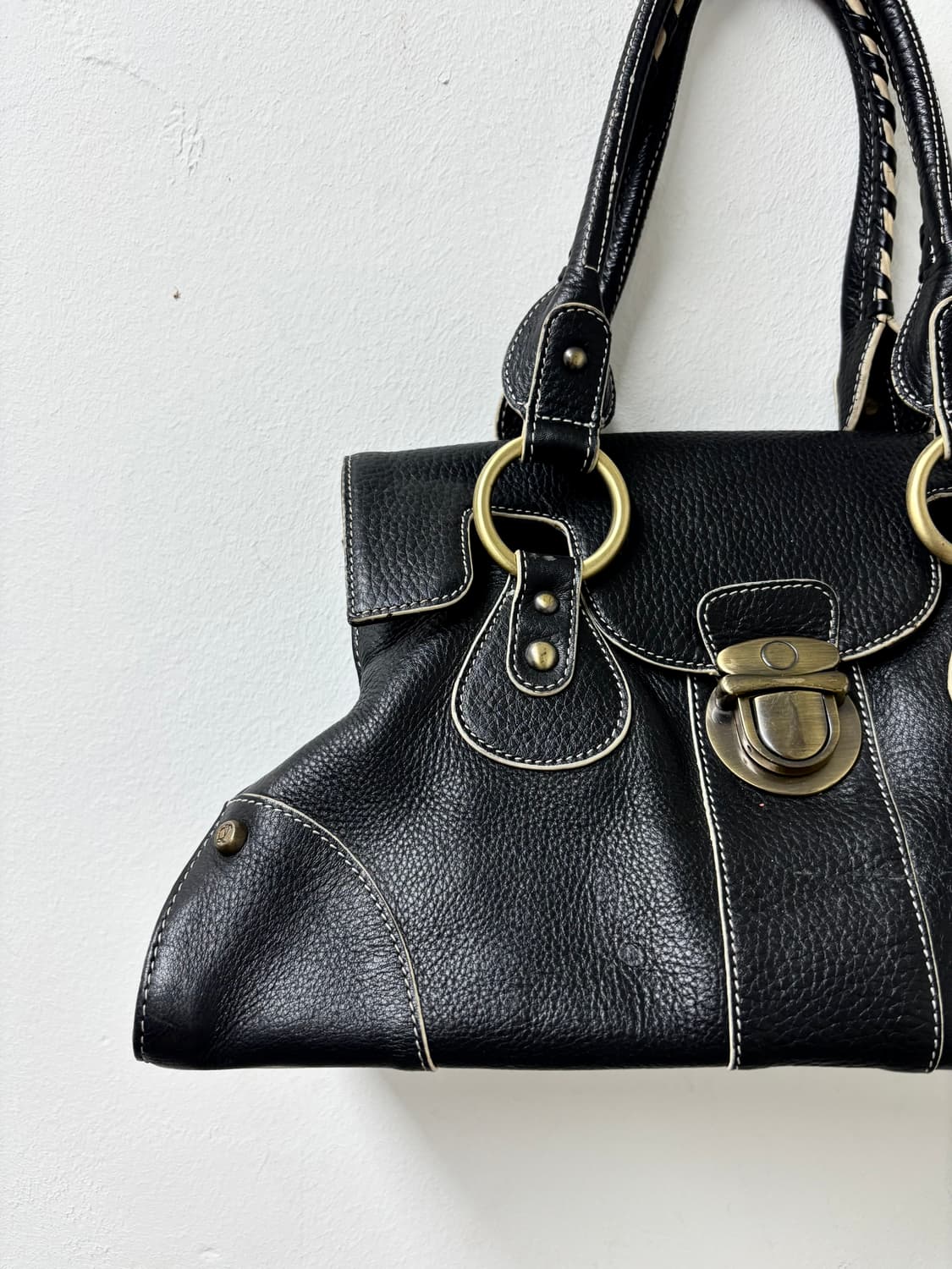“Vintage” Y2K Mood Black Leather Bag 상품이미지2
