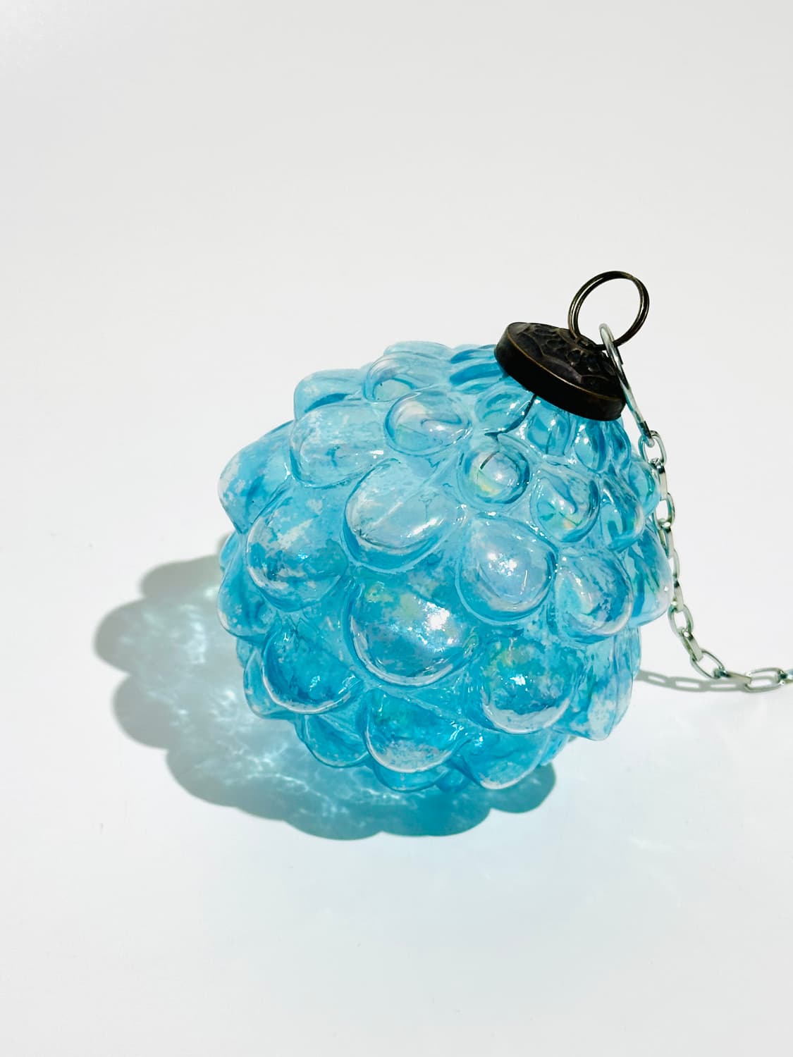 독일 앤틱 아트글라스 핸드블로운 크리스마스 트리 오너먼트(터키석 컬러) 상품이미지1