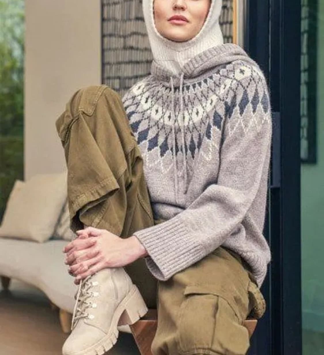 360Sweater 노르딕 후드 니트 상품이미지3