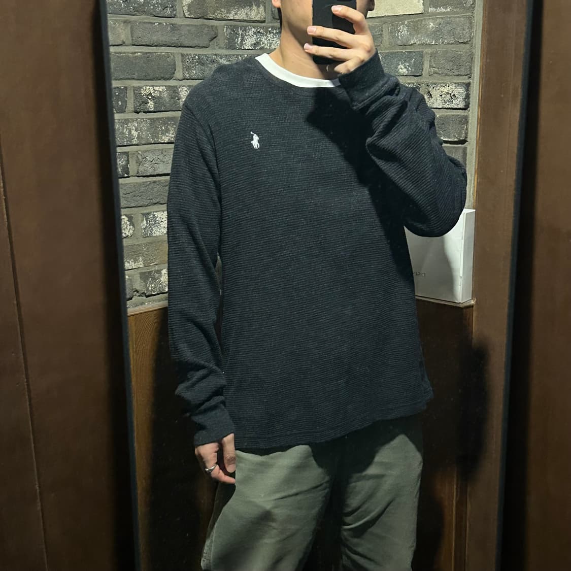 XL) 폴로 랄프로렌 써멀 와플티 롱슬리브 티셔츠 차콜 그레이 상품이미지8