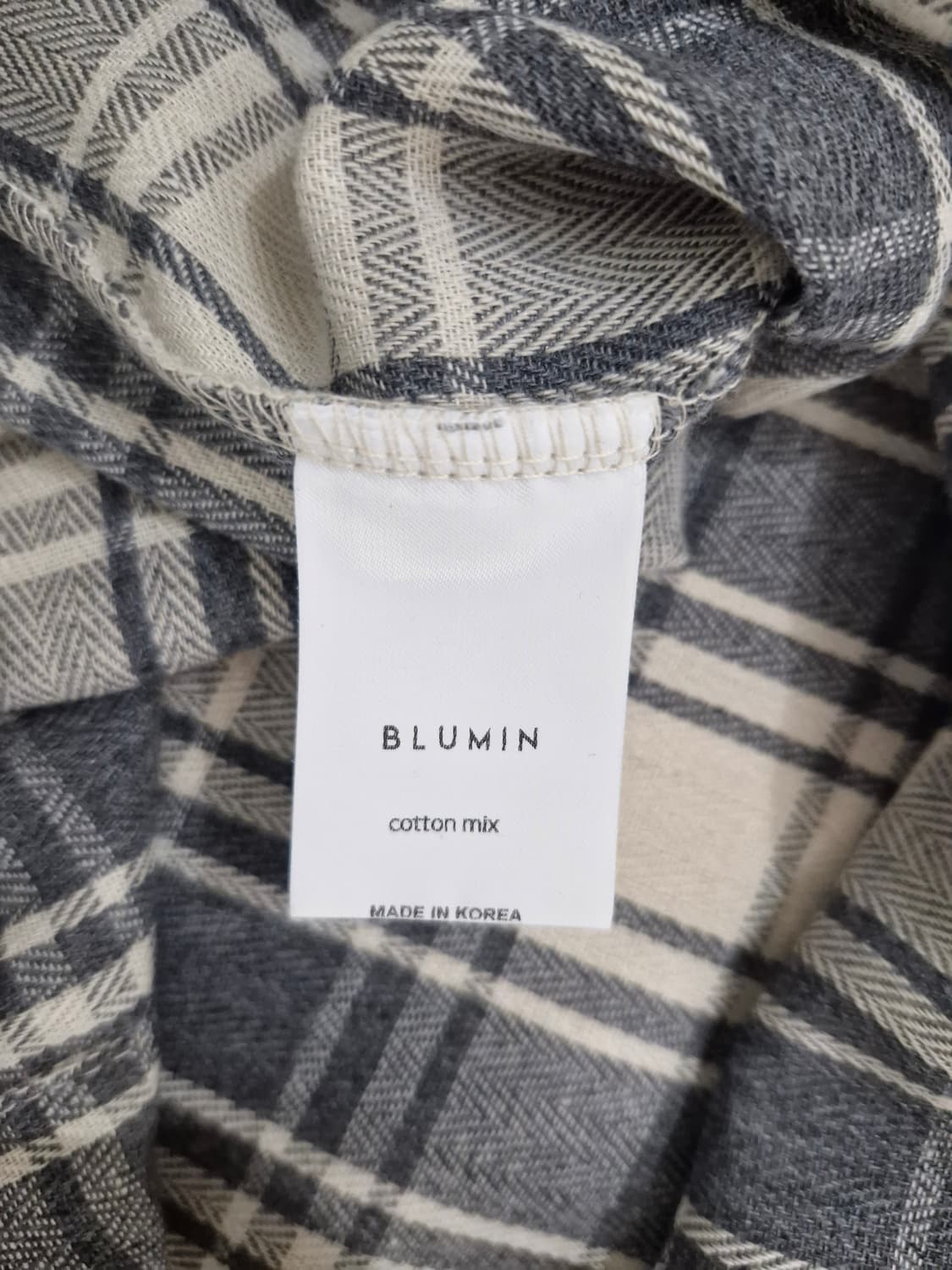 블루민 BLUMIN 여행체크남방 그레이 상품이미지7