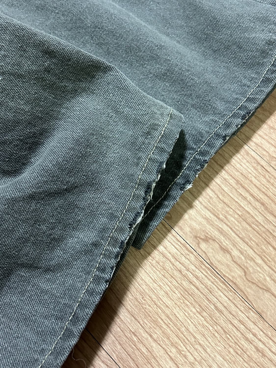 비바스튜디오 와이드 데님팬츠(샌드블랙/S) 슬로우애시드엘무드르아르낫포너드 상품이미지9