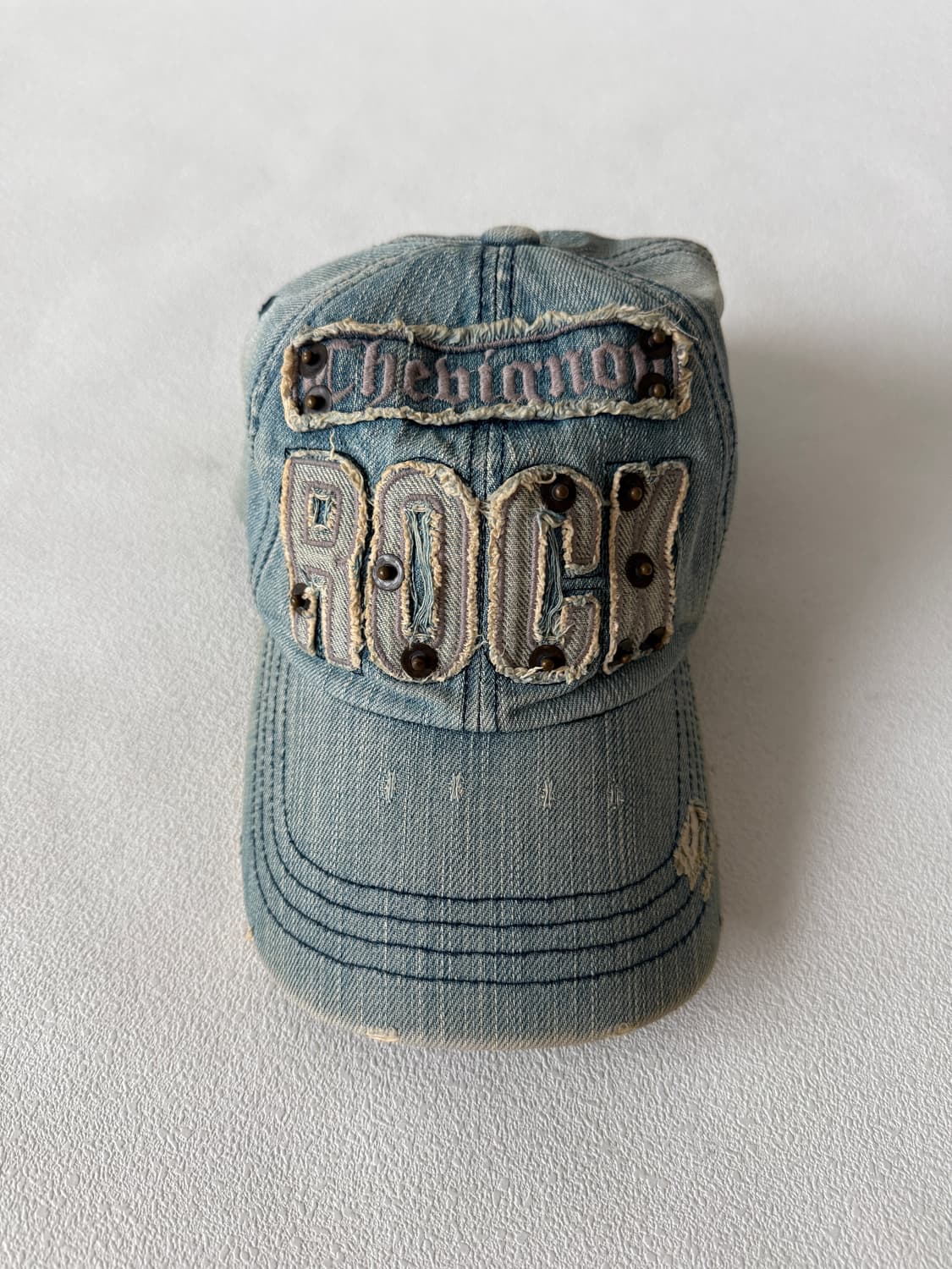 ROCK 패치워크 데님 볼캡 상품이미지2