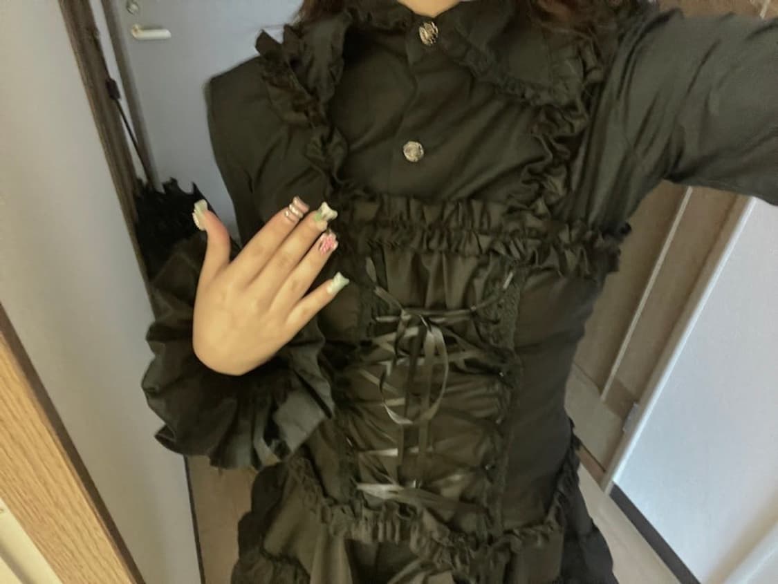 바디라인 로리타 고딕 셔츠 + 코르셋 세트 상품이미지2