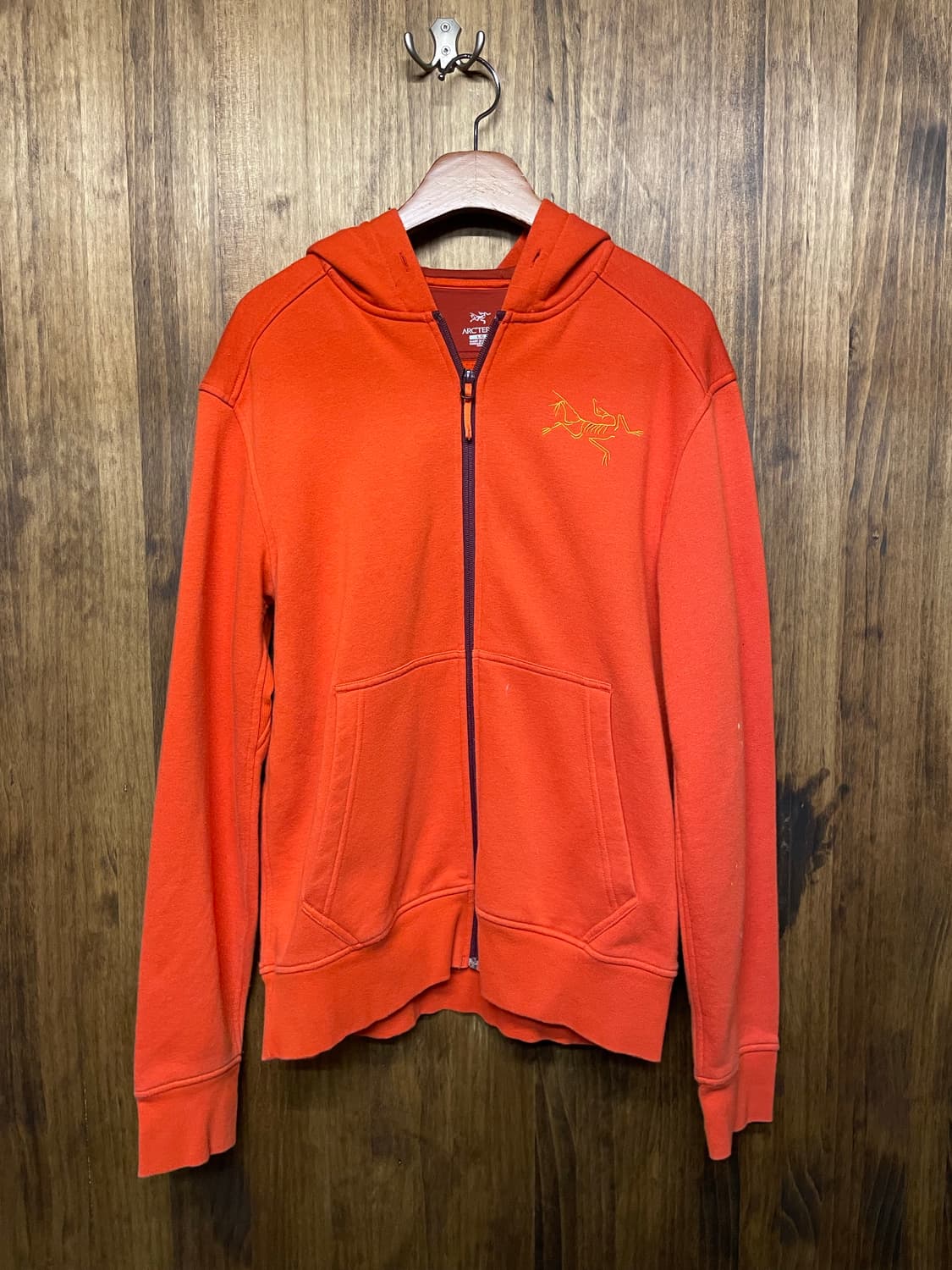 ARCTERYX Biglogo orange zip-up hoodie 상품이미지3