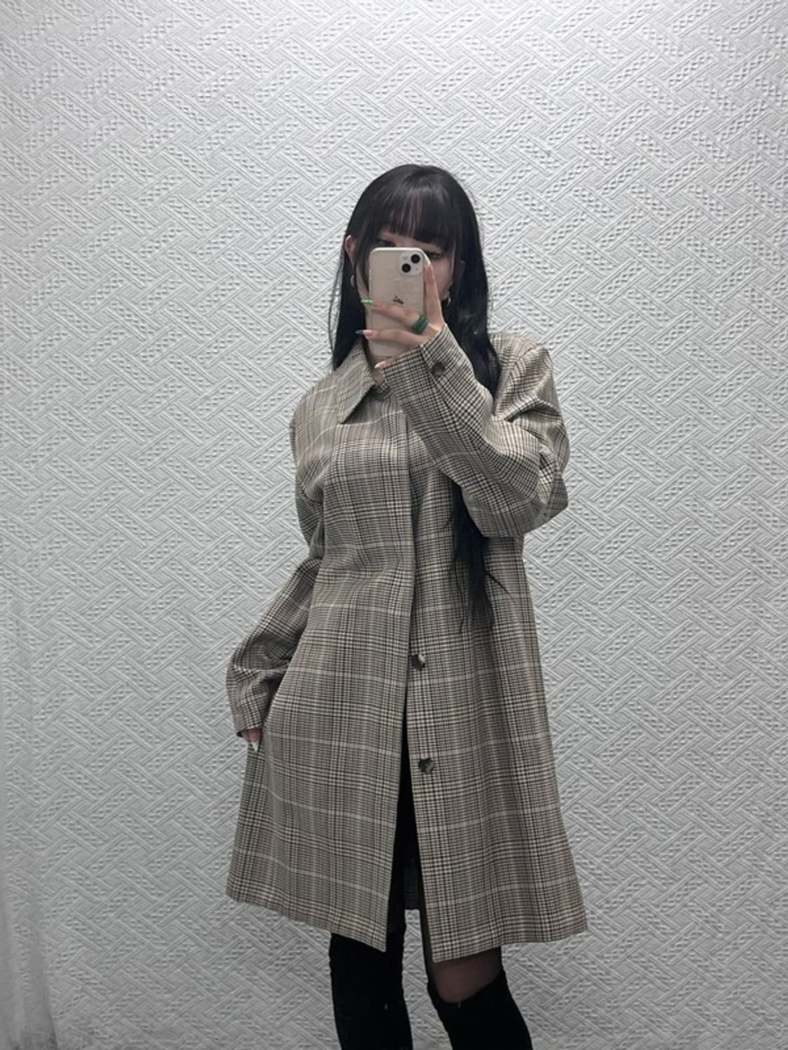 아페쎄 APC 아이유 모던시크 캐주얼 체크 맥코트 L C08964 상품이미지2