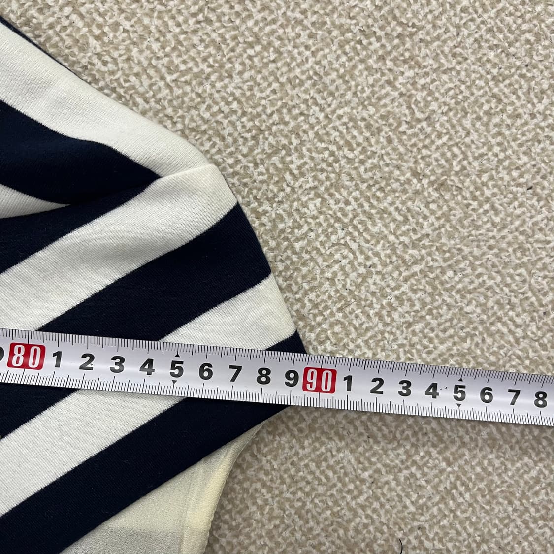 L 고급 언발 스트라이프 반팔 원피스 0123M 상품이미지7