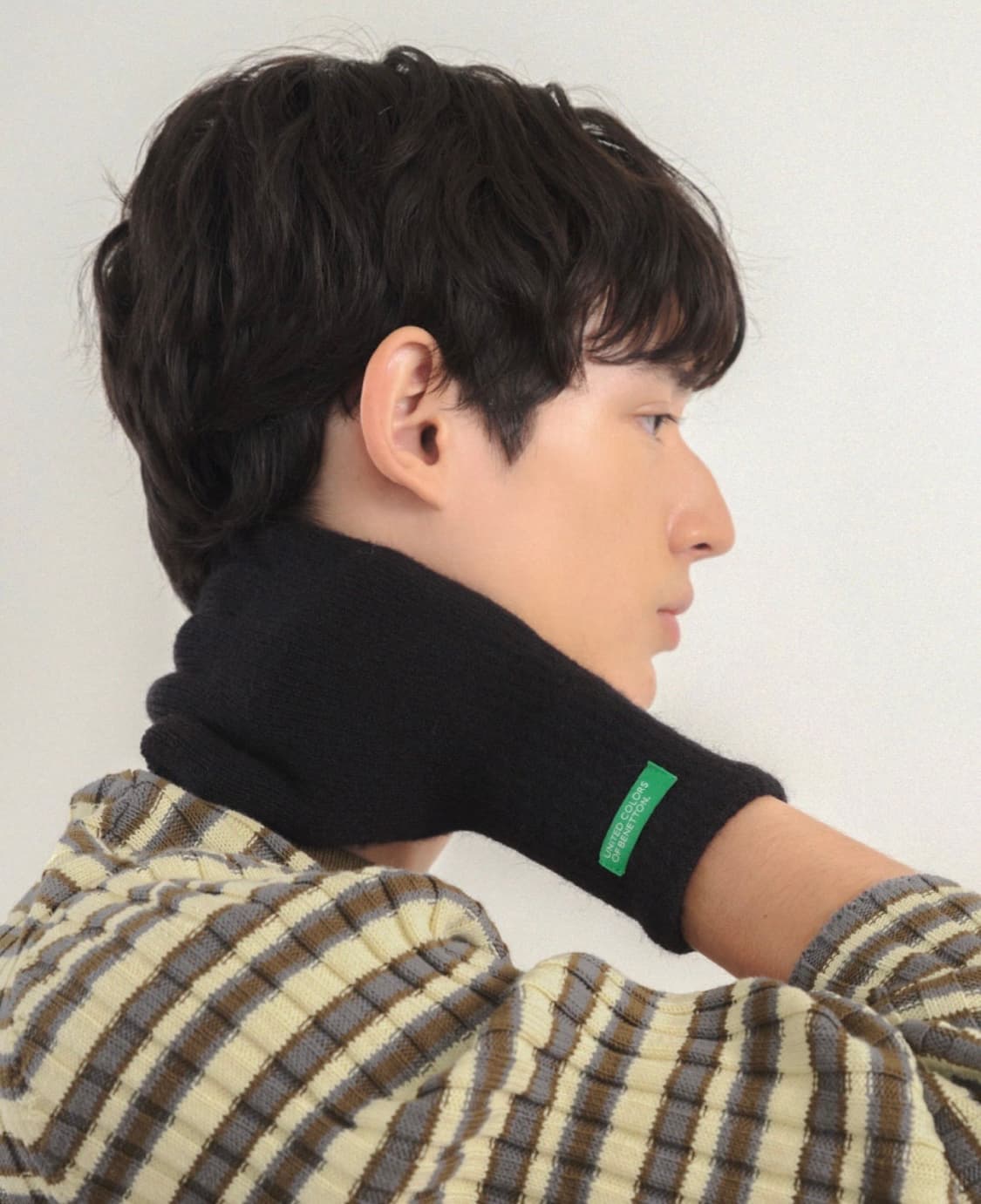 베네통 소프트 컬러 니트 장갑 블랙 상품이미지1