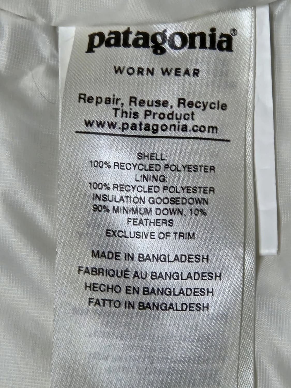 파타고니아 후디 경량패딩 화이트 상품이미지7