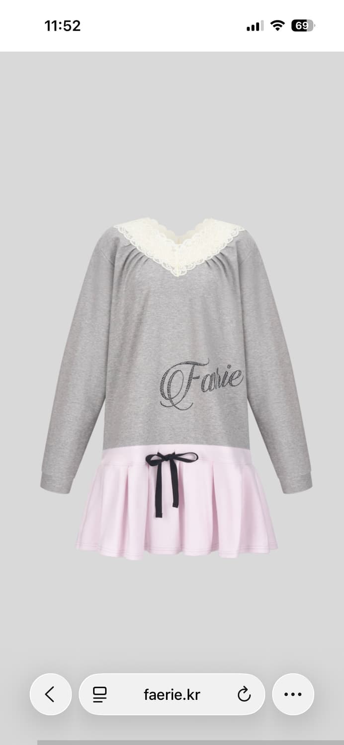 [새상품]샵페어리 lace V neck pleats dress(pink) 상품이미지1