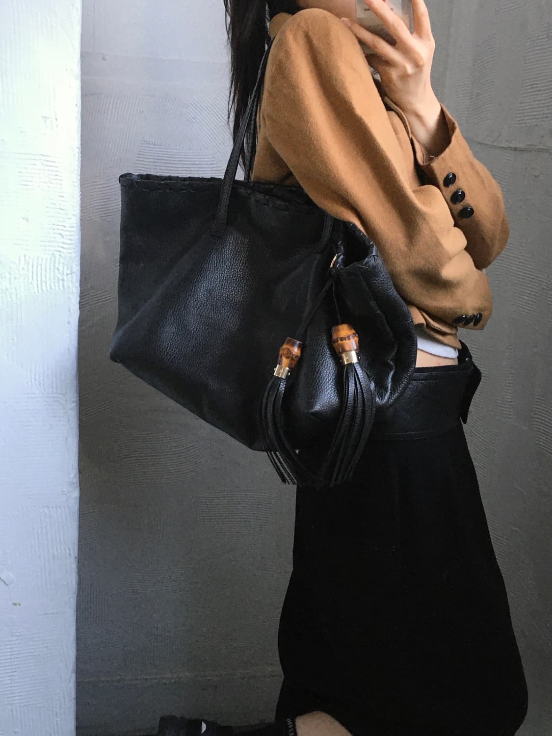 Gucci 구찌 블랙 레더 숄더백 상품이미지3