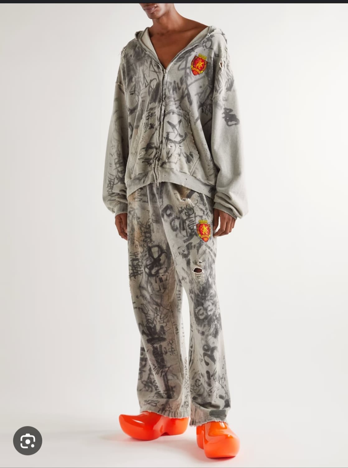 발렌시아가 그래피티 스케이터 머드쇼 후드 집업 티셔츠 낙서 후디 티 긴팔 상품이미지4