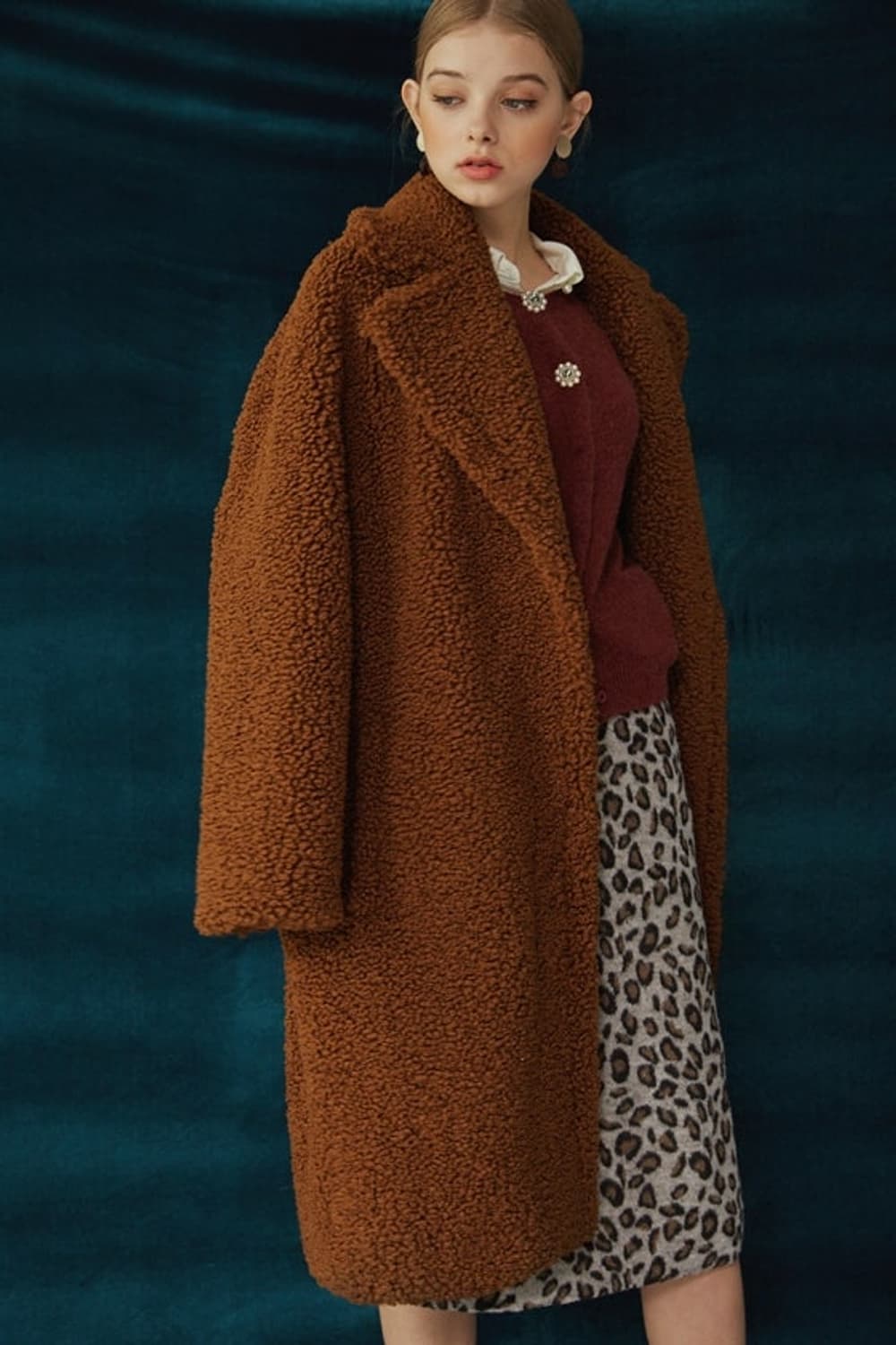 레니본 여성 테디베어 롱코트  상품이미지9