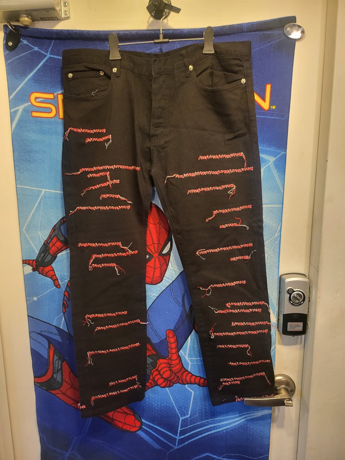 디올블랙 데미지 스티치 워싱 청바지 기장95 허리36 상품이미지1