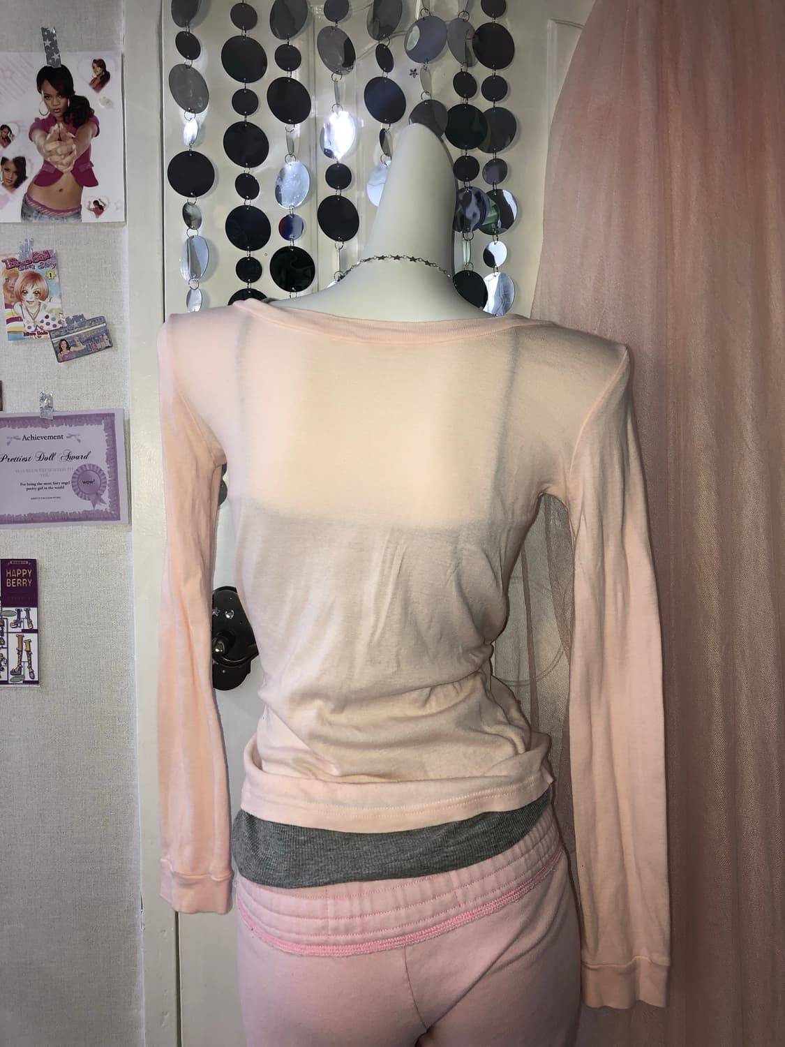 babe pink button top 상품이미지2