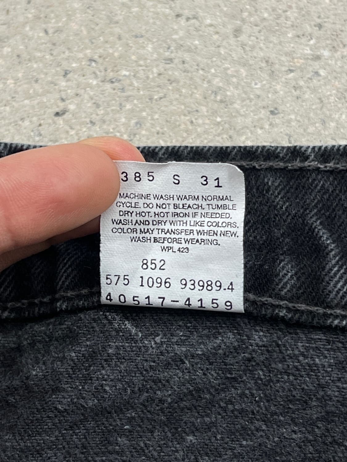 리바이스 90s 517 오렌지 탭 블랙 데님 팬츠 / 35 x 29 상품이미지8