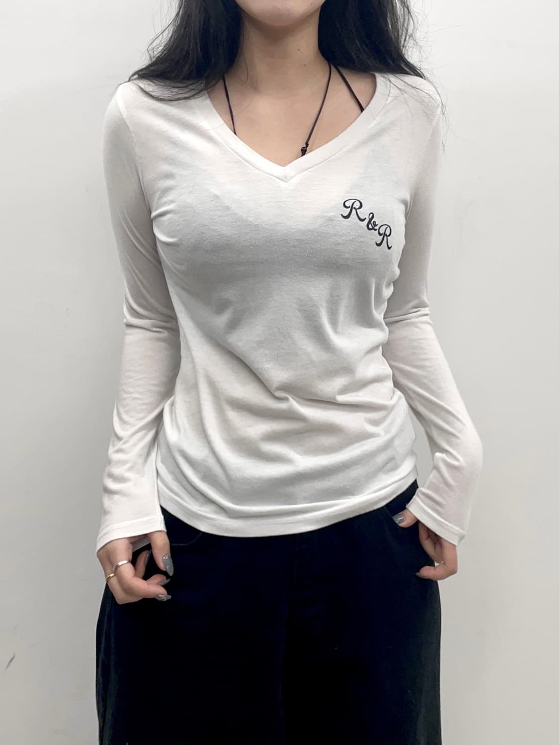 Skeleton printing sleeve T-shirt 상품이미지1