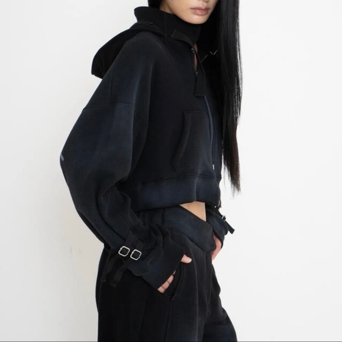 2000archives 2000아카이브 럭셔리이즈어드림 퍼 후드집업 블랙 상품이미지4