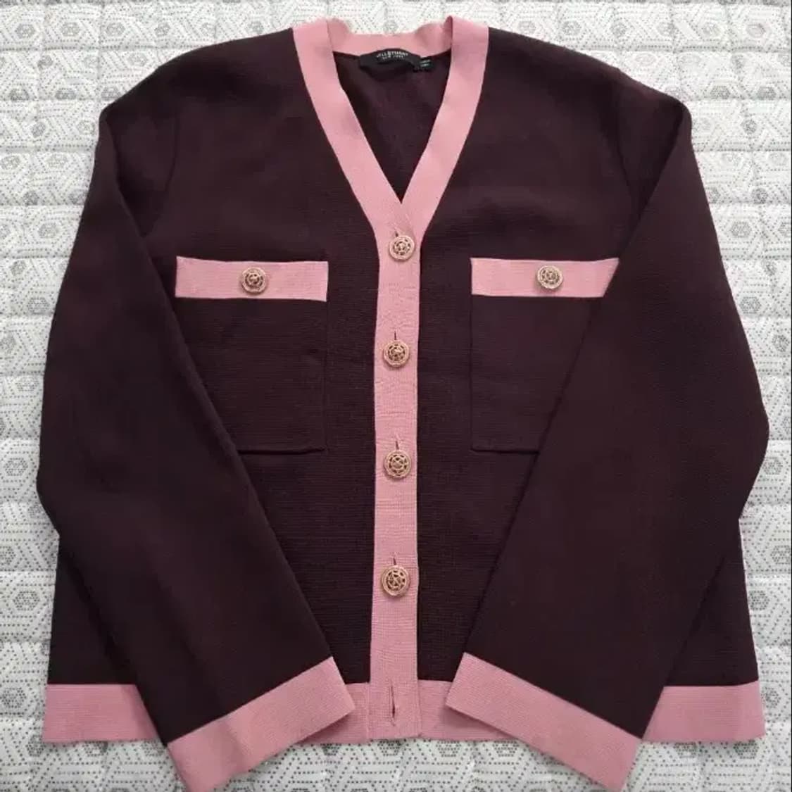 질스튜어트 뉴욕 라인배색 니트 가디건+스커트 셋업 55 상품이미지4