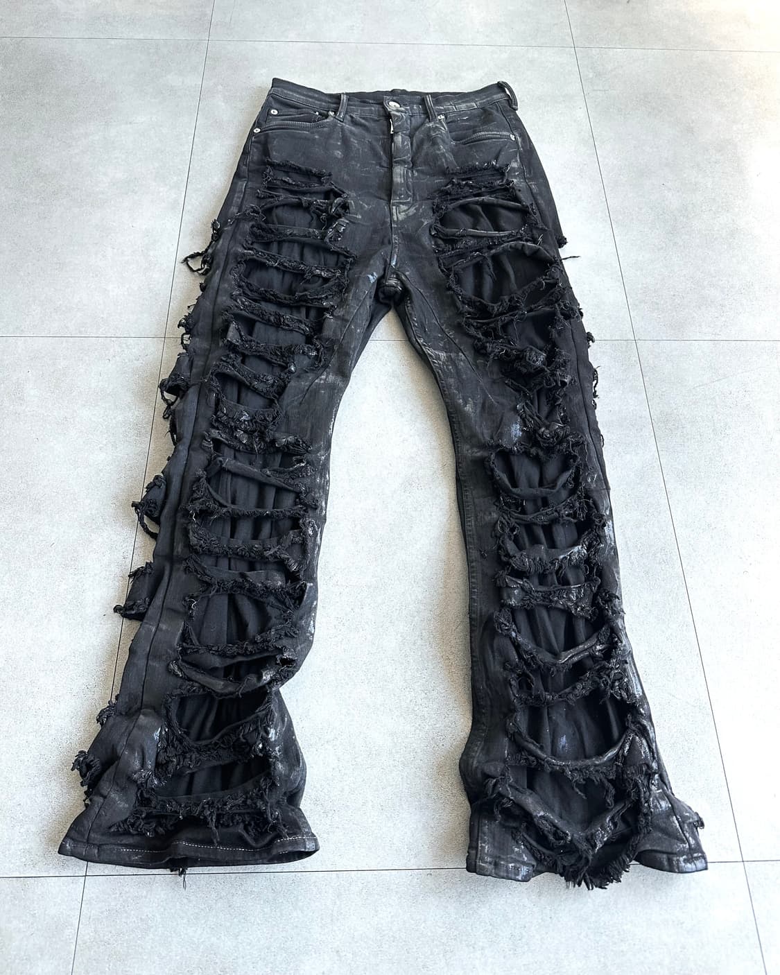 릭오웬스 디스트로이드 게스컷 왁스코팅 플레어진 상품이미지5