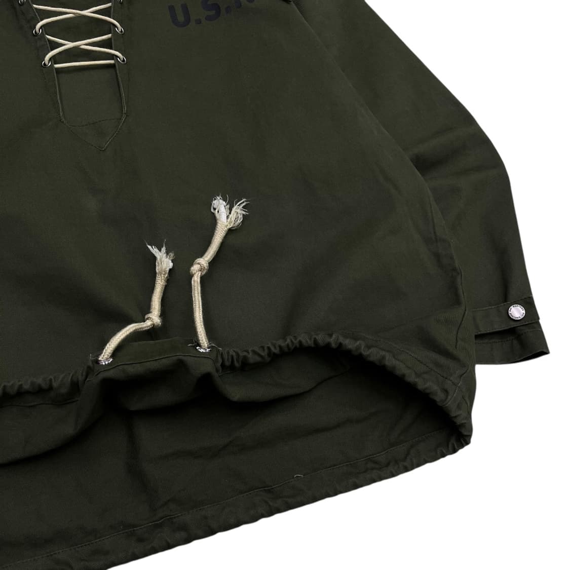 미해군 USN 스트링 카키 코튼 아노락 덱자켓 L 상품이미지6