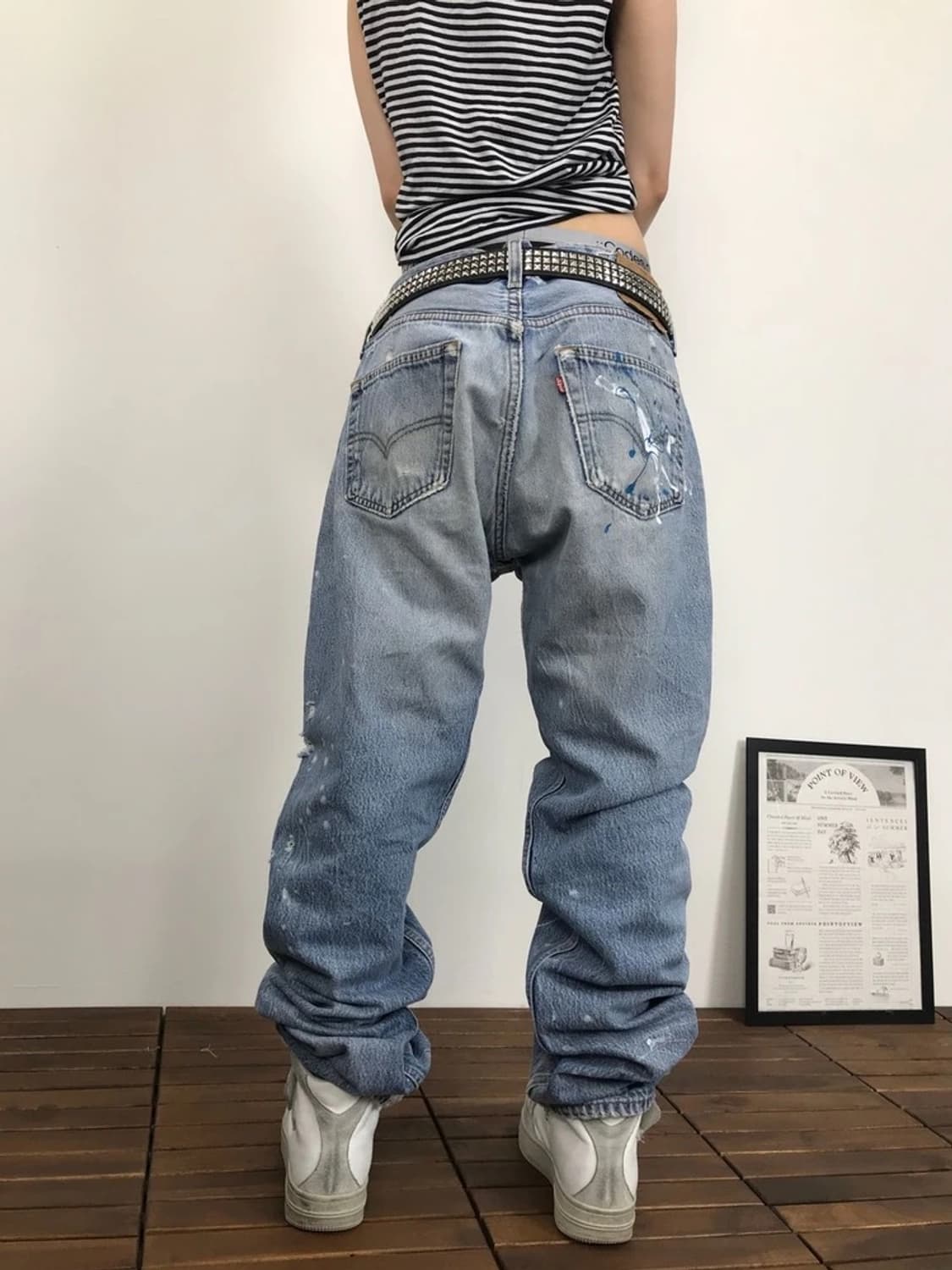 90's Levi's 501 USA Paint Jeans 상품이미지2