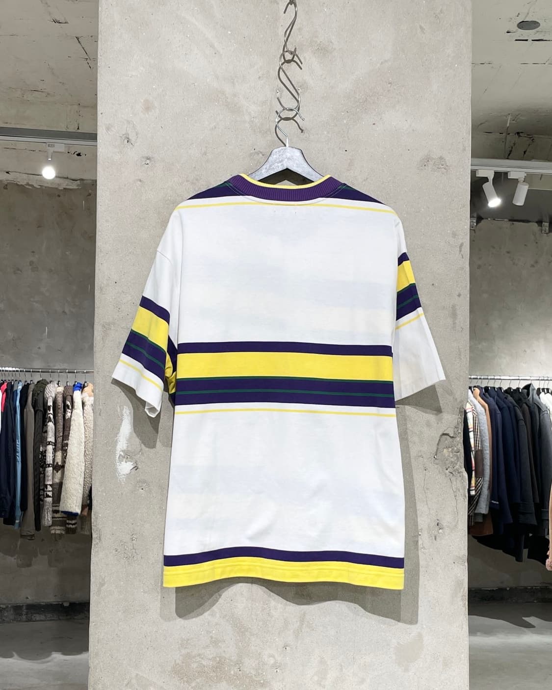 컬러 23S/S 화이트 애이시머트리 스트라이프 하프티 상품이미지6